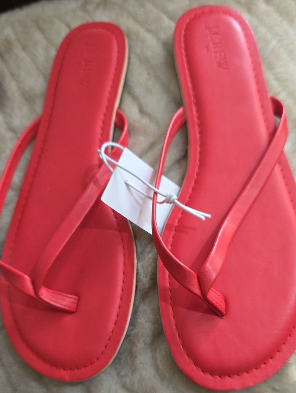 Bundle Of 3 Pairs J. Crew Women's Coral and White Strappy Sandals - Picture 3 of 10